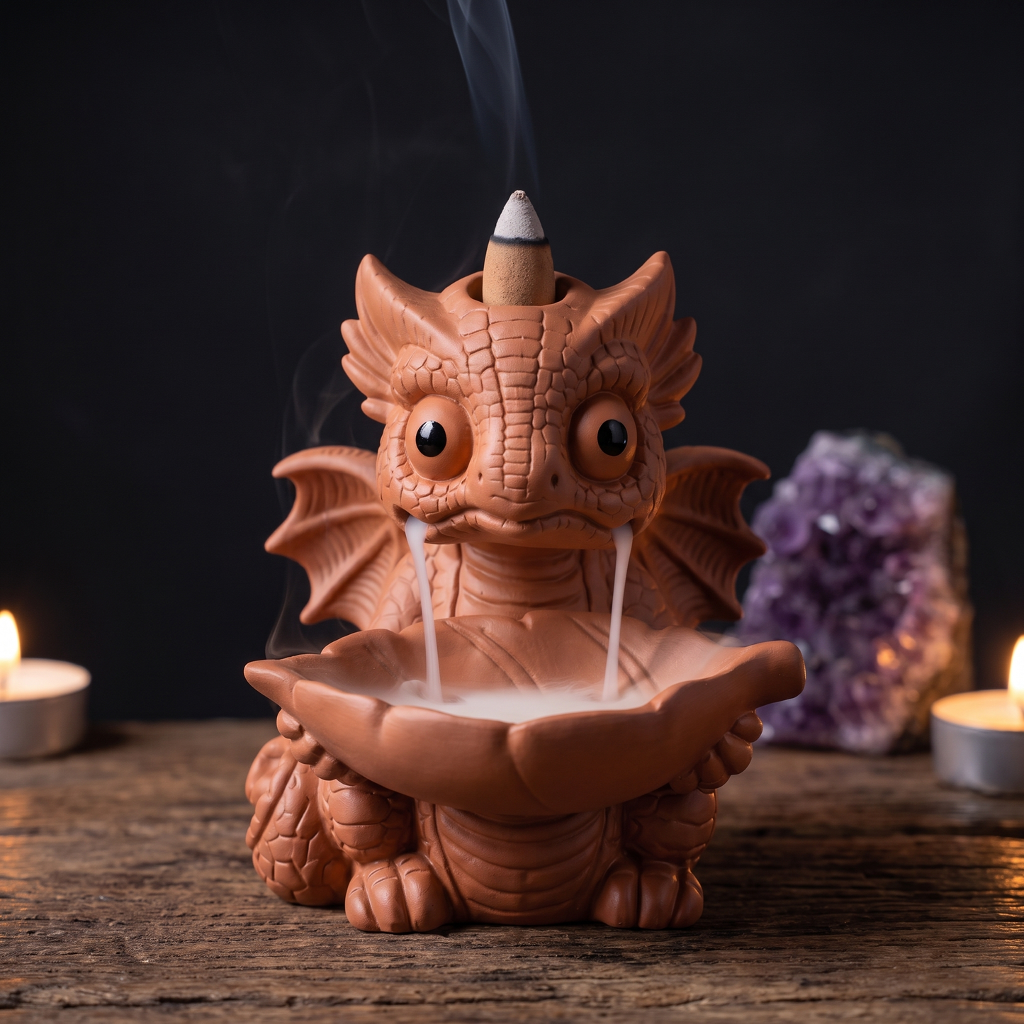 Dragón Baby decorativo Quemador de incienso de cerámica